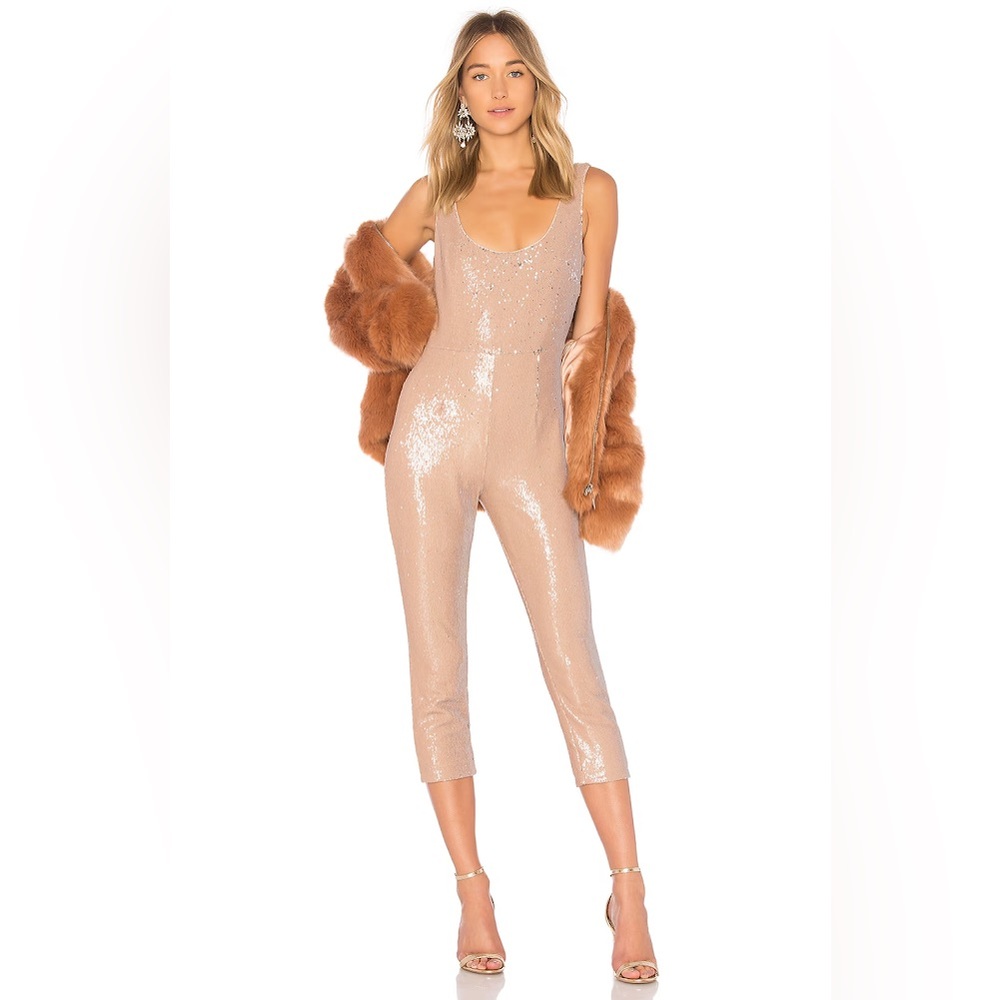 LPA Sequin Jumpsuit in Nude